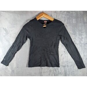 Vintage Harley-Davidson Women's Long Sleeve Keyhole Shirt Made in USA Large